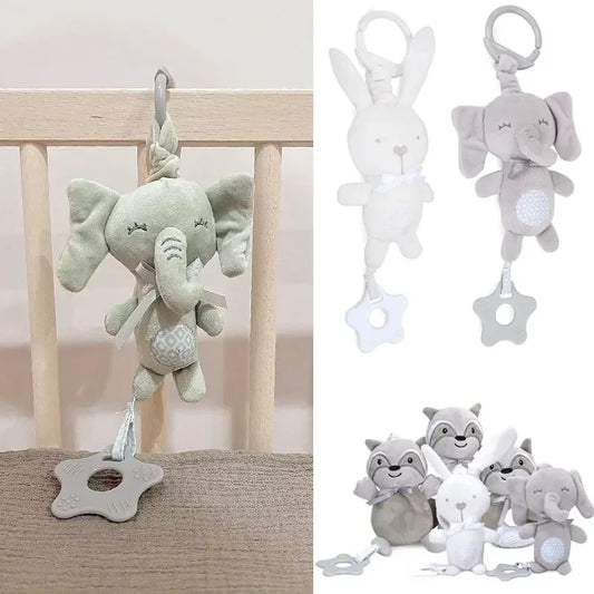 Jouets de Dentition en Peluche pour Bébé - Jouets Suspendus en Forme de raton laveur  pour Poussette et Lit - Accessoires Apaisants pour Berceau.