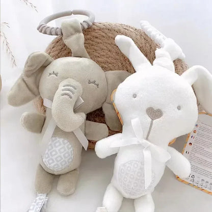 Jouets de Dentition en Peluche pour Bébé - Jouets Suspendus en Forme de raton laveur  pour Poussette et Lit - Accessoires Apaisants pour Berceau.